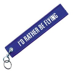 I’d Rather Be Flying Embroidered Keychain